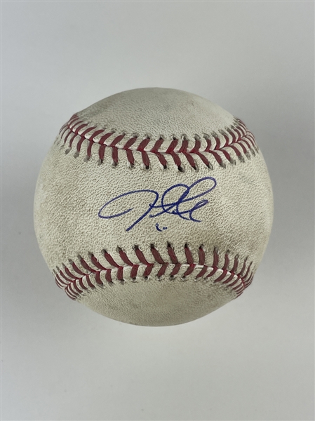 Justin Turner Game Used & Signed OML Baseball :: Used 8-18-2021 LAD vs PIT (MLB Holo & PSA/DNA)