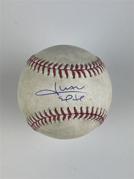 Juan Soto Game Used & Signed OML Baseball :: Used 8-10-2020 WSH vs NYM (MLB Holo & PSA/DNA)