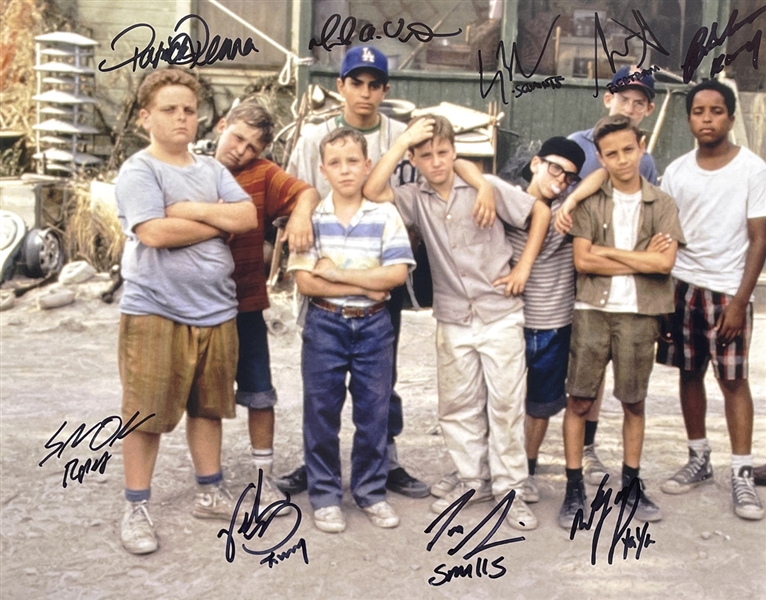 The Sandlot ULTRA RARE Cast Signed 11" x 14" Color Photo with Benny The Jet! (9 Sigs)(Beckett/BAS LOA)
