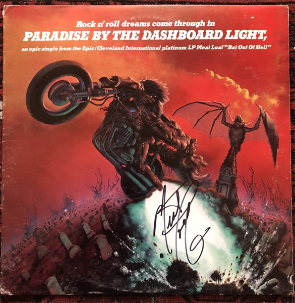 Meat Loaf Signed "Paradise by the Dashboard Light" Record Album Single (Beckett/BAS Guaranteed)
