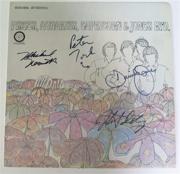 The Monkees Group Signed "Pisces, Aquarius, Capricorn & Jones, Ltd." Vinyl LP Album Cover ( 4 Sigs) (JSA LOA)