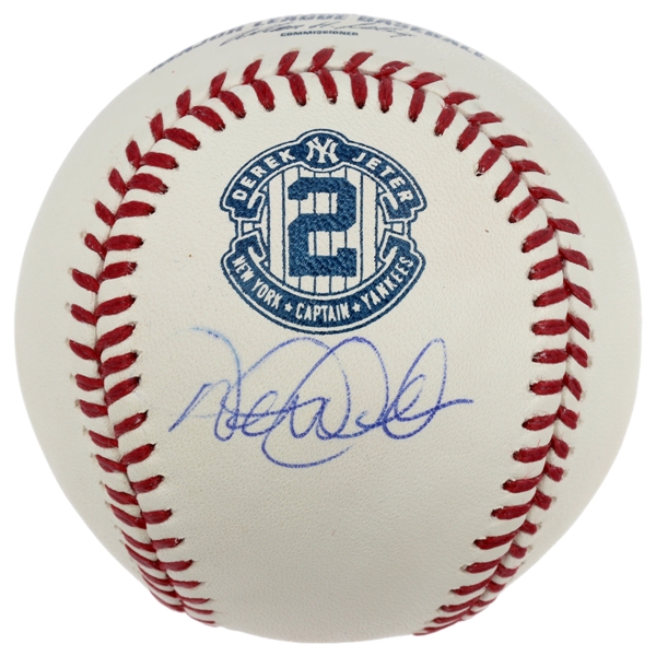 Derek Jeter Signed Retirement Logo Rawlings OMLB Baseball (Steiner & MLB EK771021) (Beckett/BAS Guaranteed)