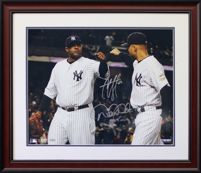 Derek Jeter & CC Sabathia Dual Signed 16" x 20" Framed Color Photo (MLB LH760356) (Beckett/BAS Guaranteed)