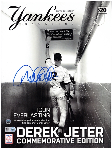Derek Jeter Signed 2014 NY Yankees Magazine - Derek Jeter Commemorative (Steiner & MLB JB096563) (Beckett/BAS Guaranteed)