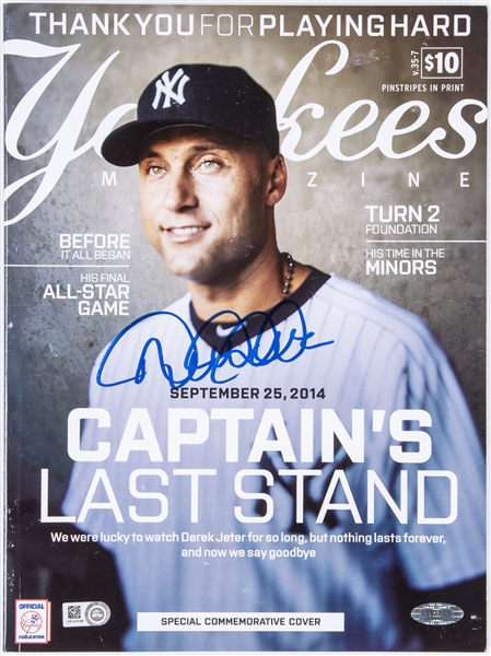Derek Jeter Signed Final Game at Yankee Stadium Program - September 25, 2014 (Steiner & MLB HZ415196) (Beckett/BAS Guaranteed)