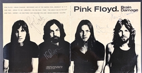 Pink Floyd RARE Group Signed "Brain Damage" 1986 Live Album Cover with All Four Members! (JSA LOA)