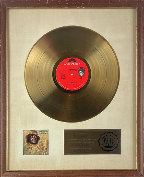 James Brown "The Payback" Original Framed RIAA Gold Record Award 