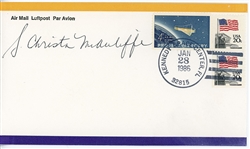 Christa McAuliffe Signed 6.5” x 4” Postal Cover (Beckett/BAS Guaranteed)