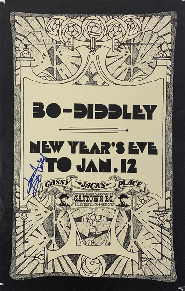 Bo Diddley Signed Rare Early 15" x 23.5" Concert Poster :: Dec/Jan 1971-72, Vancouver, Canada