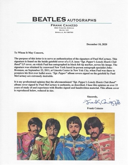 The Beatles: Paul McCartney Rare Signed Album Gatefold for Sgt. Peppers Lonely Hearts Club Band (Caiazzo LOA)