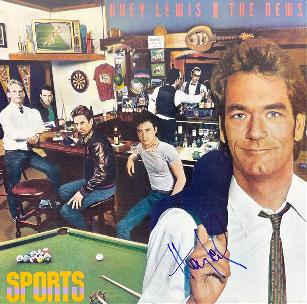 Huey Lewis and the News : Lewis Signed "Sports" Vinyl Cover (Beckett/BAS Guaranteed)
