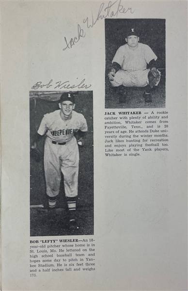 1949 Yankees Minor League Souvenir Book w/ Mantle, Craft, & More - Believed to Be Mantle's Mother's Personal Copy! (JSA LOA)