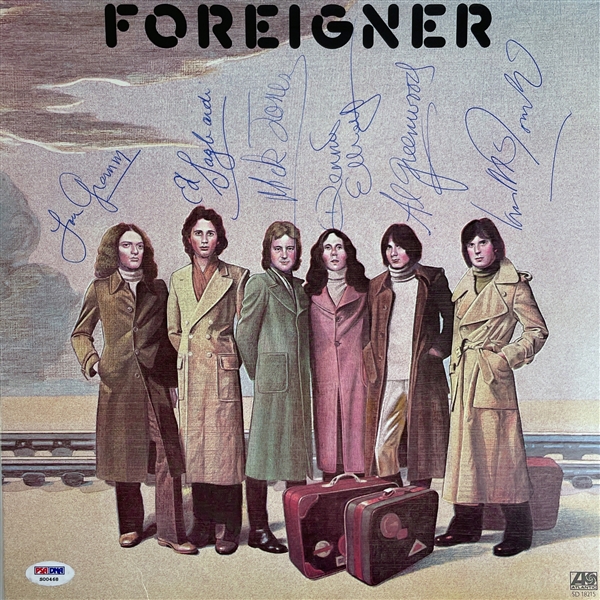 Foreigner: RARE Original Group Signed Self-Titled Album Cover (6 Sigs)(PSA/DNA LOA)