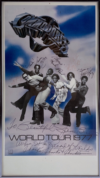Commodores: Group Signed 1977 World Tour Mini Poster (Beckett/BAS Guaranteed)