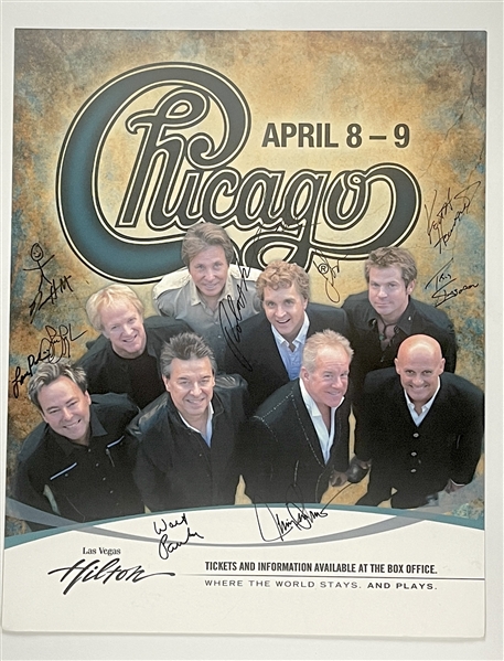 Chicago Group Signed Hilton Las Vegas, 22” x 28” Poster (9 Sigs) (Beckett/BAS Guaranteed) 