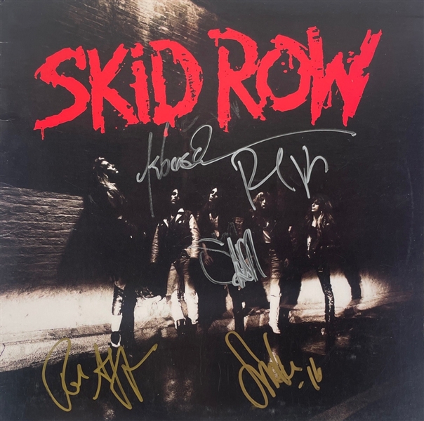 Skid Row: Group Signed Self-Titled Album Cover (Beckett/BAS Guaranteed)
