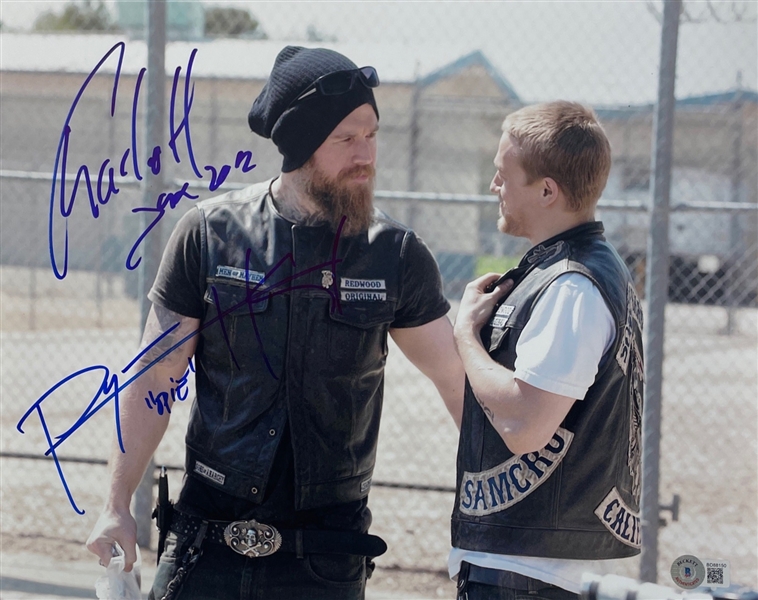 Sons of Anarchy: Charlie Hunnam & Ryan Hurst Signed 11" x 14" Photo (BAS COA)(Steve Grad Autograph Collection)