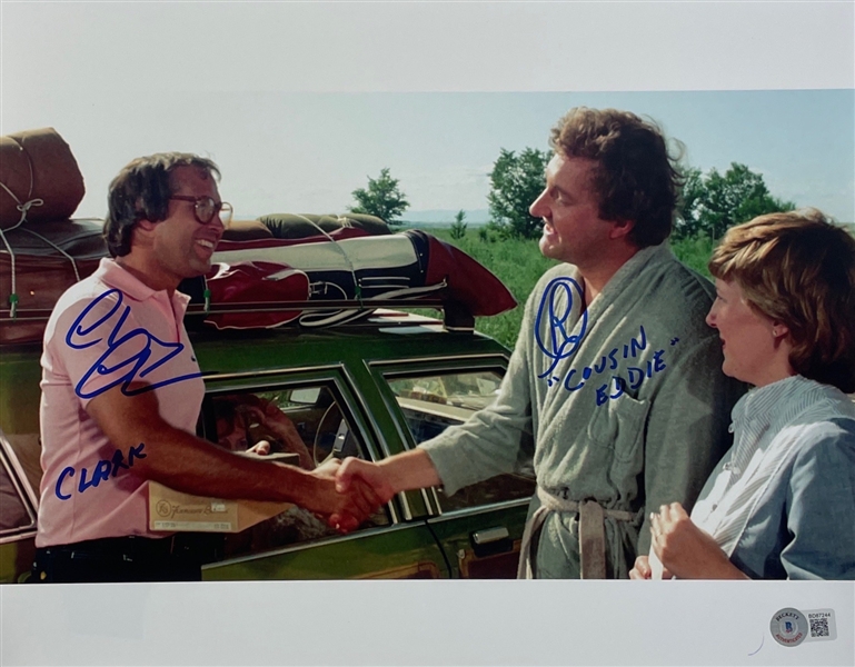 Caddyshack: Chevy Chase & Michael OKeefe Signed 11" x 14" Photo (BAS COA)(Steve Grad Autograph Collection)