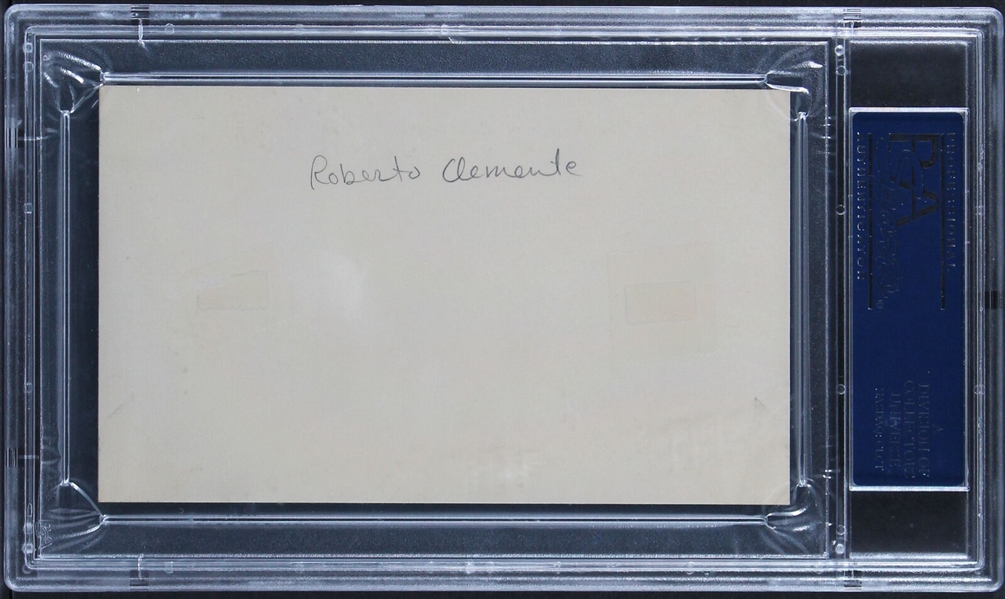 Roberto Clemente Signed 3 x 5 Index Card with GEM MINT 10 Autograph (PSA/DNA Encapsulated)