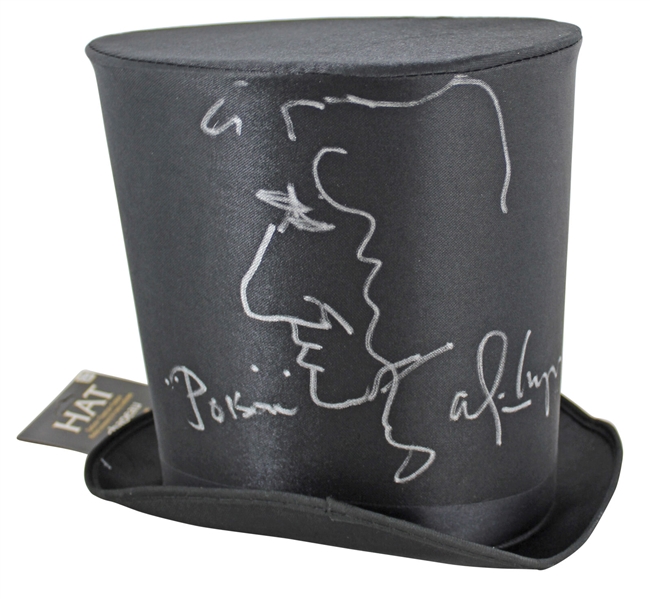Alice Cooper Signed Top Hat with Self Portrait Sketch & "Poison" Song Title Inscription (Beckett/BAS)