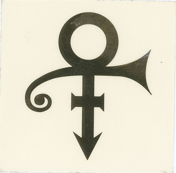 Prince’s 2004 Gold Foil Love Symbol Sticker Given to his Employee (Paisley Park Employee LOA
