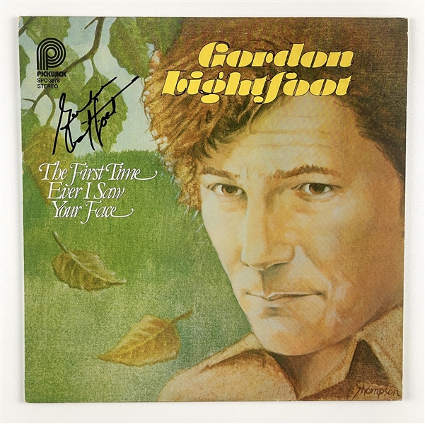 Gordon Lightfoot “The First Time Ever I Saw Your Face” Album Record (Beckett/BAS Guaranteed)