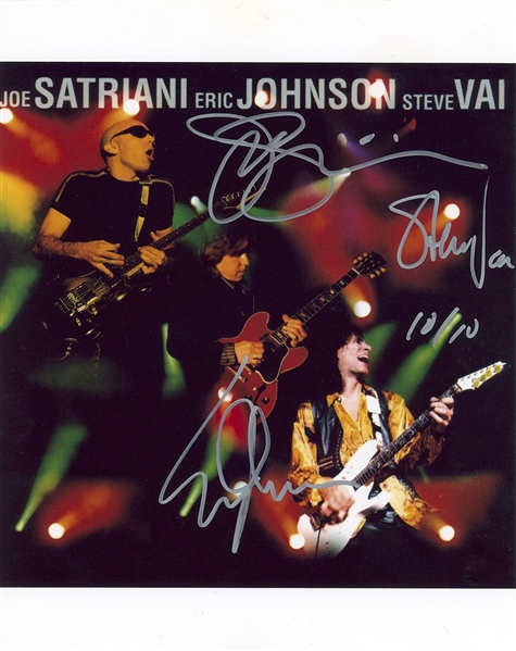 G3 Tour: Satriani, Johnson & Vai Signed 8” x 10” Photo (Beckett/BAS Guaranteed)