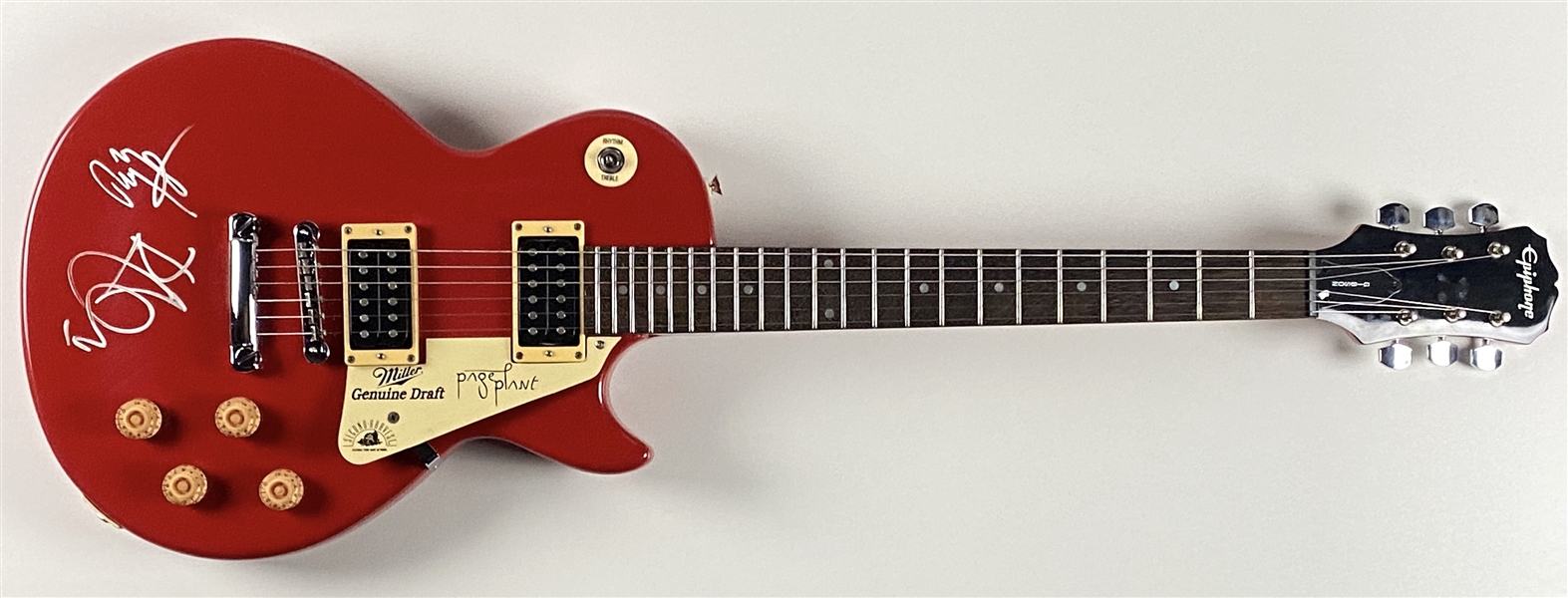 Led Zeppelin: Robert Plant & Jimmy Page Dual-Signed Red Les Paul Electric Guitar (2 Sigs) (Beckett/BAS Guaranteed) 
