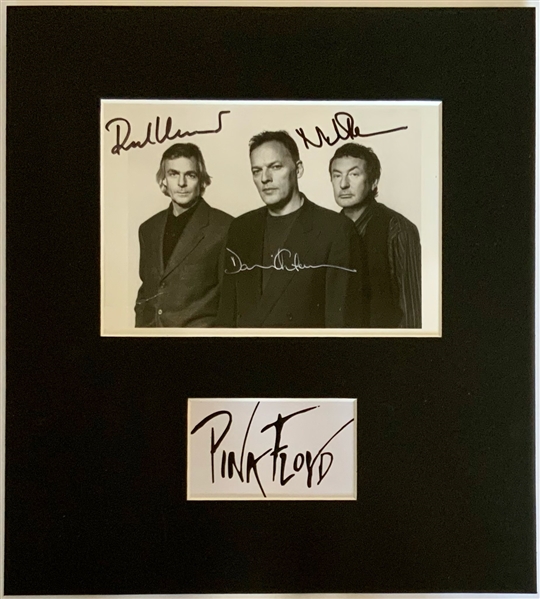 Pink Floyd Group Signed Photo Matted (3 Sigs) (Floyd Authentic Guaranteed) 