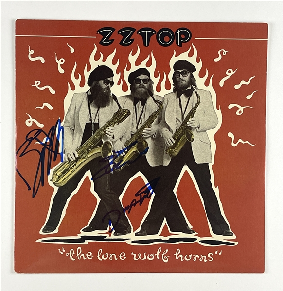 ZZ Top Group Signed “The Lone Wolf Horns” Record Album (3 Sigs) (John Brennan Collection) (Beckett/BAS LOA)