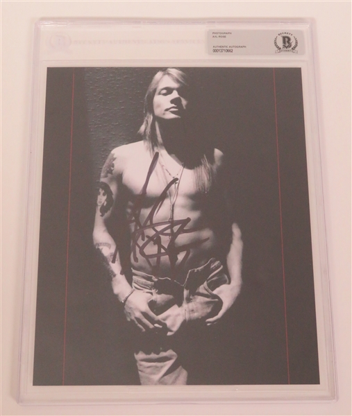 Guns N Roses: Axl Rose Signed 8” x 10” Photo (Beckett/BAS Encapsulated & JSA LOA)