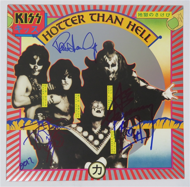 KISS Group Signed "Hotter Than Hell" Record Album (3 Sigs) (JSA LOA)
