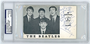 Beatles: John Lennon & Paul McCartney 1963 Signed Parlophone Photocard (PSA Encap, Caiazzo, Cox & Tracks LOAs) 