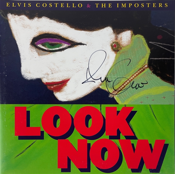 Elvis Costello Signed "Look Now" LP Cover w/ Unopened Album (JSA COA)
