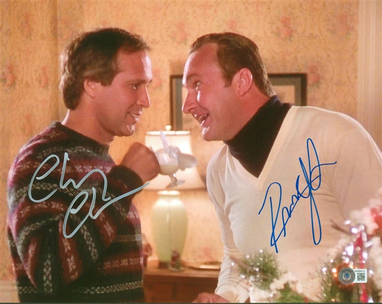 Christmas Vacation: Chevy Chase & Randy Quaid Dual Signed 11" x 14" Color Photo (Beckett/BAS Witnessed)