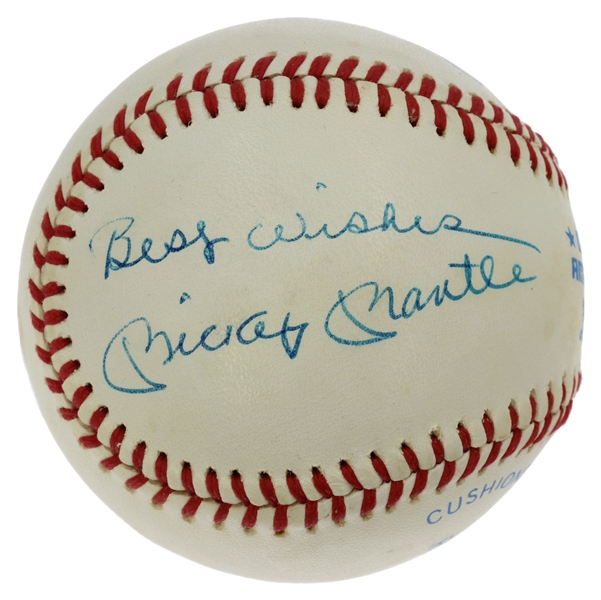 Mickey Mantle Signed & Inscribed OAL Baseball (PSA/DNA) 