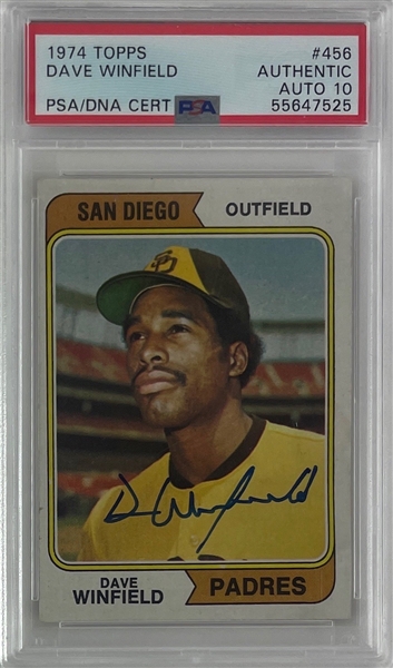 Dave Winfield Signed 1974 Topps Rookie Card with GEM MINT 10 Autograph (PSA/DNA Encapsulated)