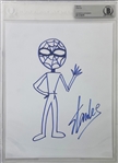 Stan Lee Hand Drawn & Signed Spider-Man Sketch on 8" x 10" Sheet (Beckett/BAS Encapsulated)