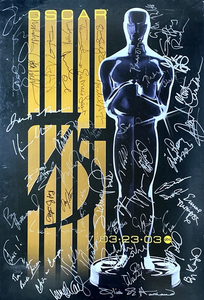 Epic 75th Academy Awards 27" x 40" Mounted Poster Signed by 51 Hollywood Legends w/Nicholson, Hanks, Jolie, etc. (Beckett/BAS Guaranteed)