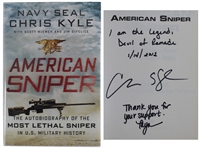 Chris Kyle Signed "American Sniper" First Edition Book with RARE "Devil of Ramadi" Inscription (Beckett/BAS LOA)