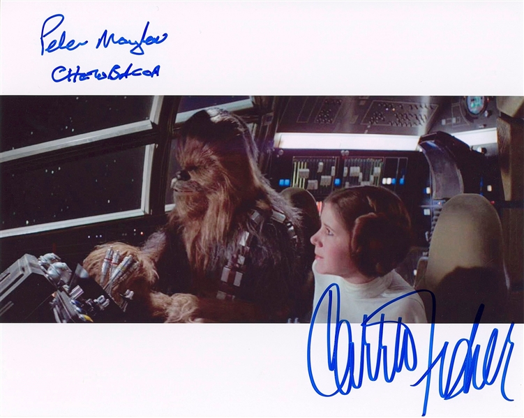 Star Wars: Carrie Fisher & Peter Mayhew Signed” 10” x 8” Signed Photo from “A New Hope” (Beckett/BAS Guaranteed) 