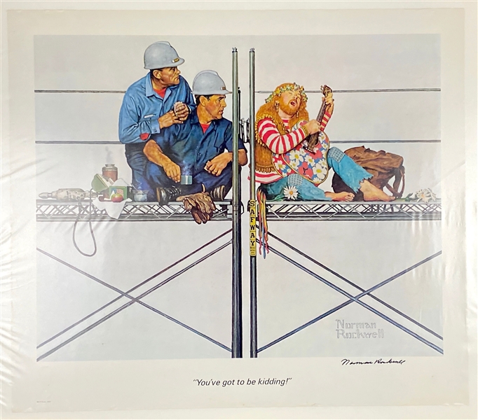 Norman Rockwell Signed “You’ve Got to Be Kidding” Lithograph 28” x 24” (Beckett/BAS Guaranteed) 