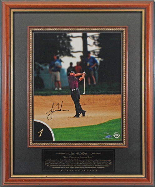 Tiger Woods Signed 12" x 16" Color Photo in Framed Display (#21/100)(UDA COA)