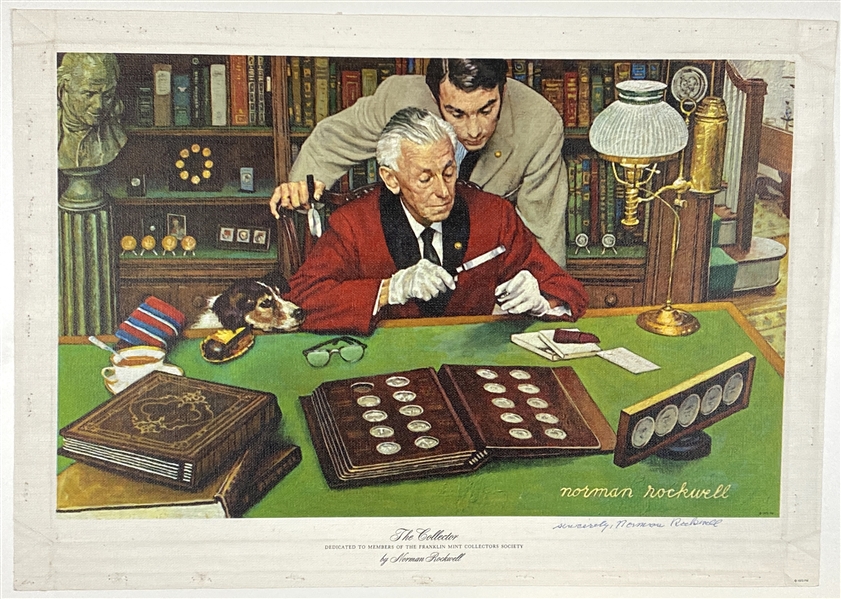 Norman Rockwell Signed “The Collector” Lithograph 19.75” x 14” (Beckett/BAS Guaranteed) 