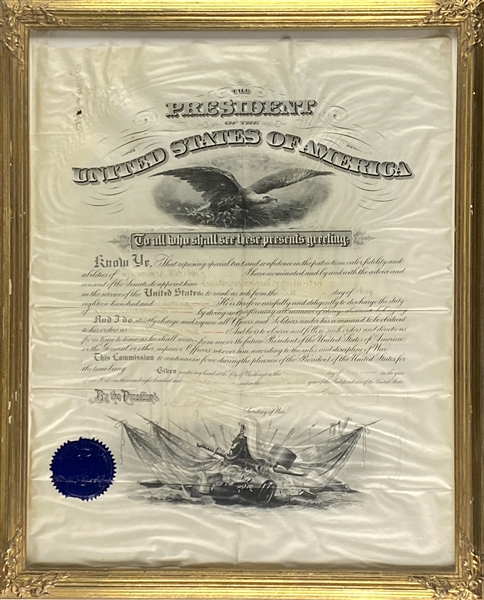 President Grover Cleveland Signed 1896 Military Commission Document (Beckett/BAS Guaranteed) 
