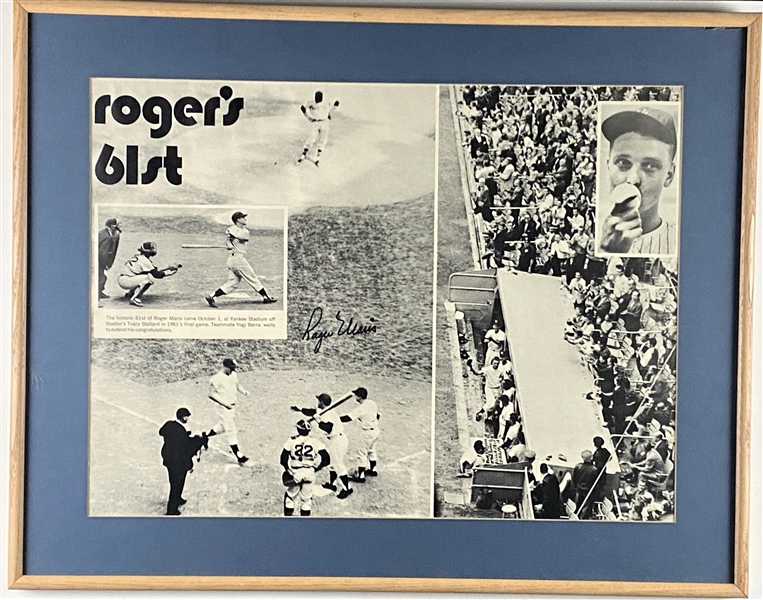 Roger Maris Signed 61st Home Run Oversized 22.75”  x 16.75” Photo Montage (Beckett/BAS LOA & JSA LOA) 