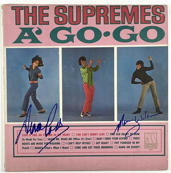 The Supremes: Diana Ross & Mary Wilson In-Person Signed “A Go-Go” Album Record (John Brennan Collection) (Beckett/BAS Authentication)