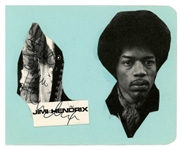 Jimi Hendrix 1969 Signed Promo Card on Autograph Book Page (UK) (Tracks COA) 