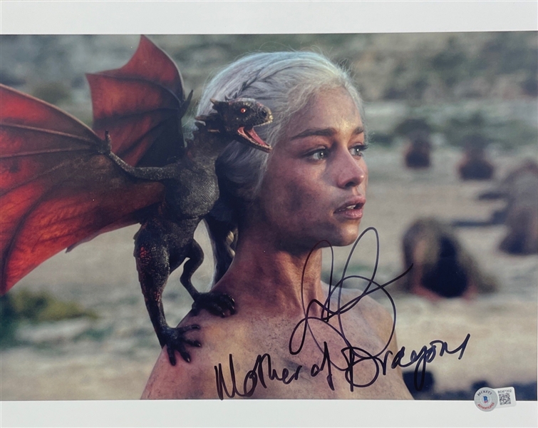 Game of Thrones: Emilia Clarke Signed 11" x 14" Photo (BAS COA)(Steve Grad Autograph Collection)