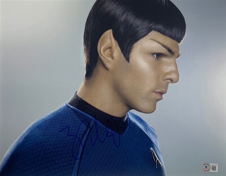 Star Trek: Zachary Quinto Signed 11" x 14" Photo (BAS COA) (Steve Grad Autograph Collection) 